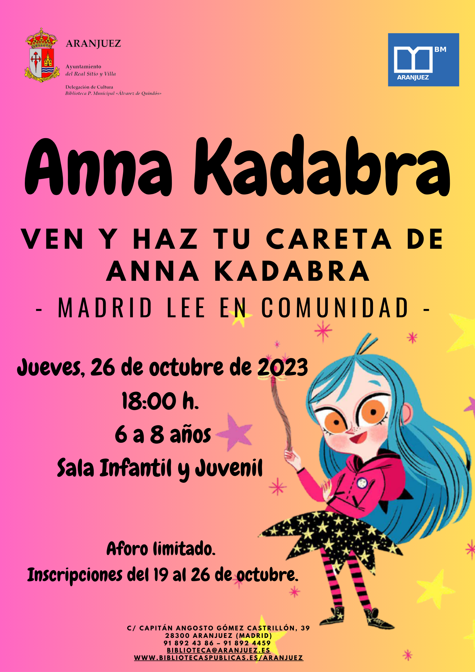 Haz tu careta de Anna Kadabra – Ayuntamiento del Real Sitio y Villa de  Aranjuez